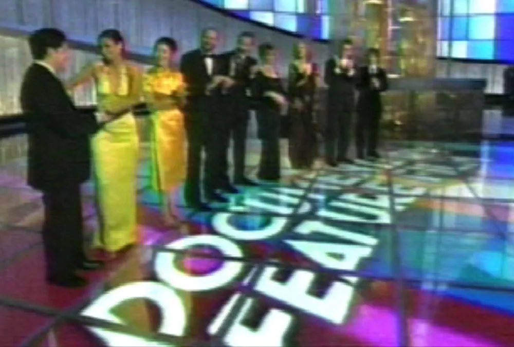 An example of the font Mostra as seen on the 77th Academy Awards broadcast