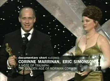 Cousin Eric accepting an Oscar.