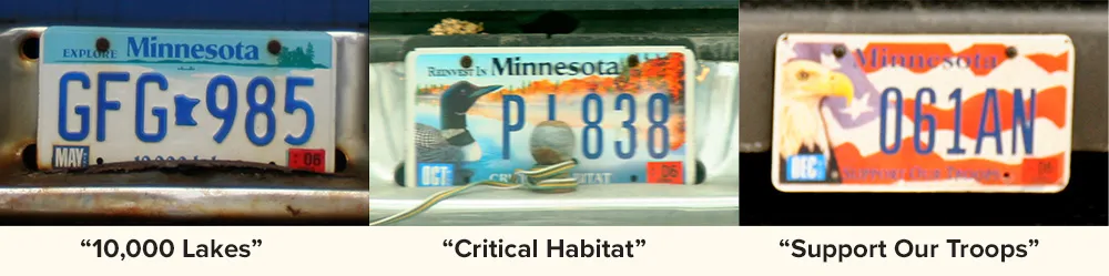 Minnesota license plate designs